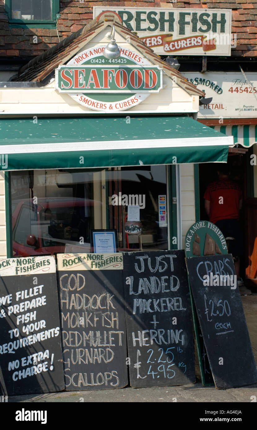 Rock a Nore Fisheries fish shop Hastings old Town East Sussex England