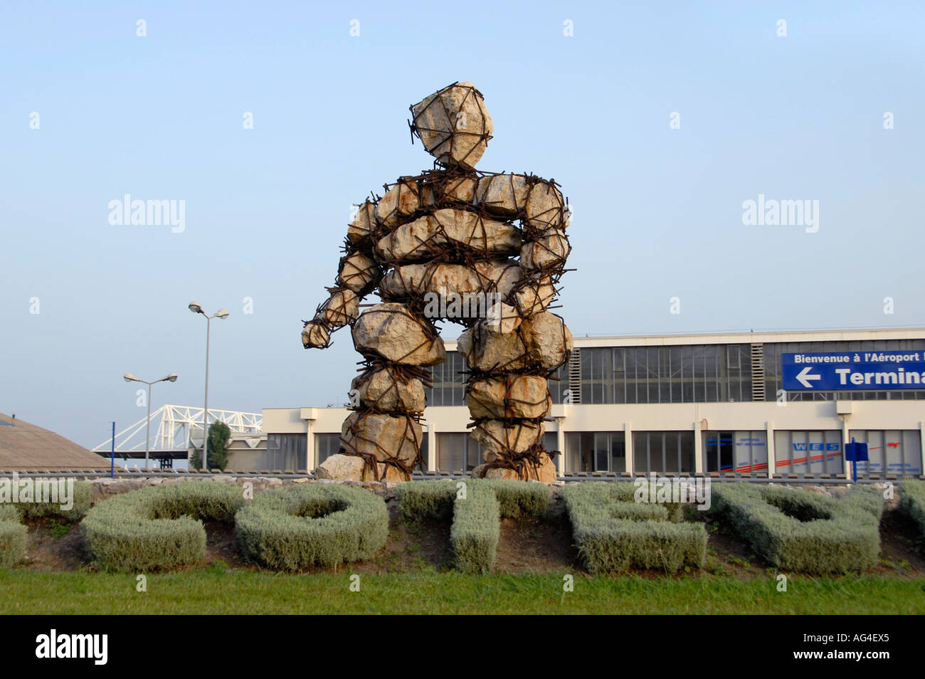Statue at Nice airport Stock Photo Alamy