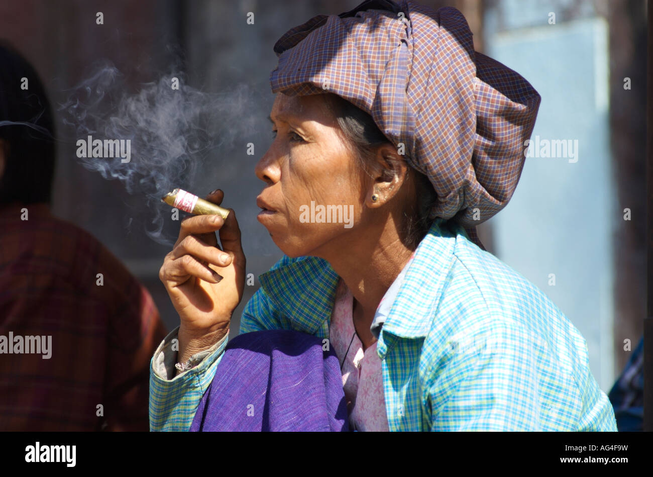 Old Woman Smoking Cheroot Myanmar High Resolution Stock Photography and ...