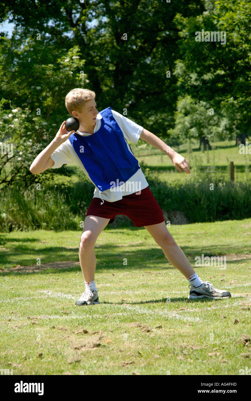 Children competing school sports day Battle independent school Hastings East Sussex south England Britain Stock Photo