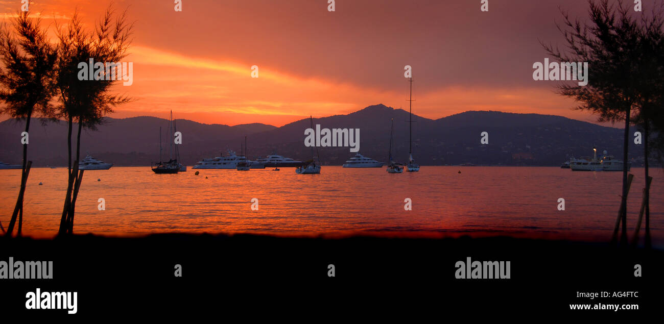 Sunset Saint Tropez Stock Photo