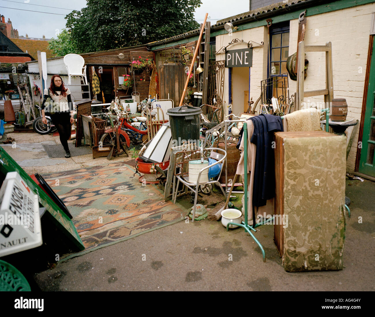 Collection of junk for sale in a Bric a Brac shop. Stock Photo