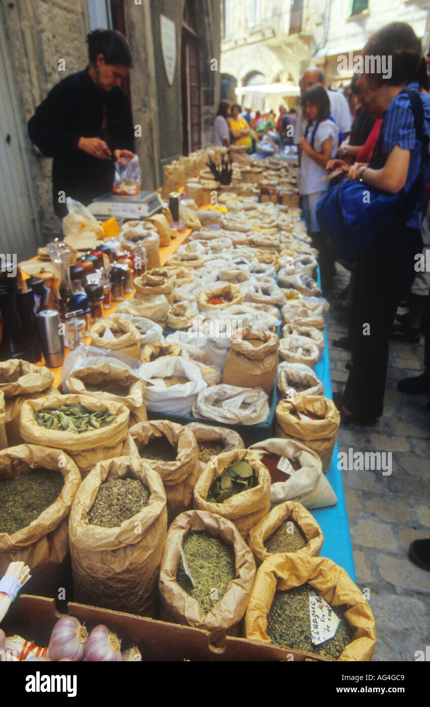 Market at Saint Antonin Noble Val France Europe Stock Photo Alamy