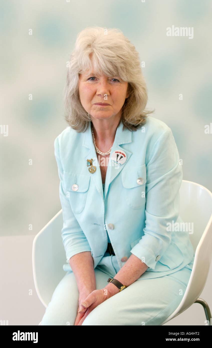 Jilly Cooper novelist pictured at Hay Festival 2006 Hay on Wye Powys Wales UK Stock Photo