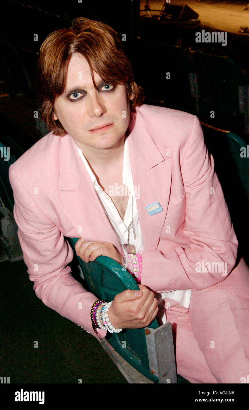 Nicky Wire pictured while performing with his band Secret Society at The Guardian Hay Festival 2006 Hay on Wye Powys Wales UK Stock Photo