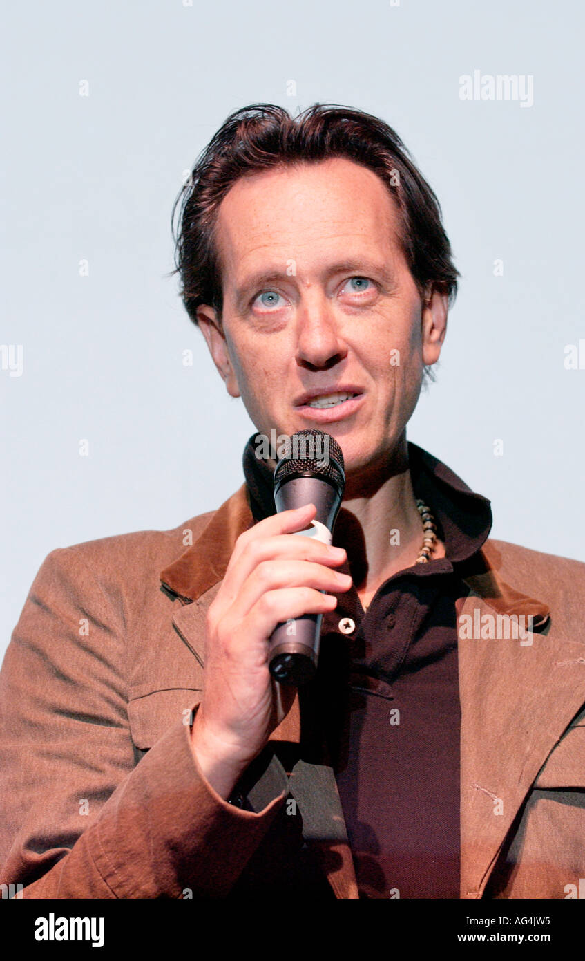 British actor director and screenwriter Richard E Grant speaking at The Guardian Hay Festival