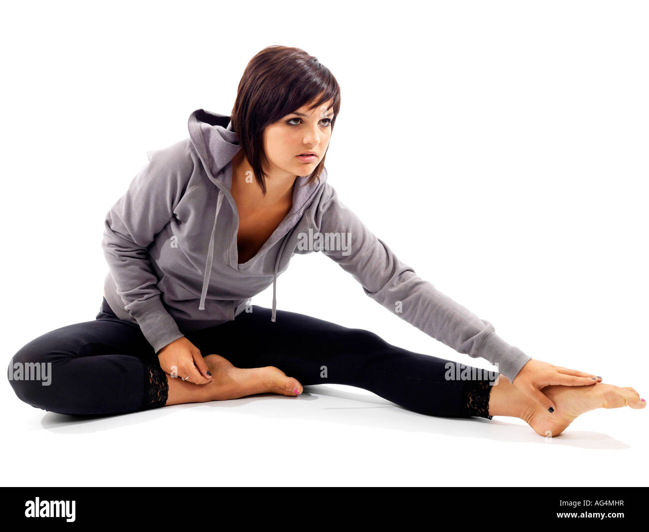 Teenage girl stretching leg model hi-res stock photography and images ...