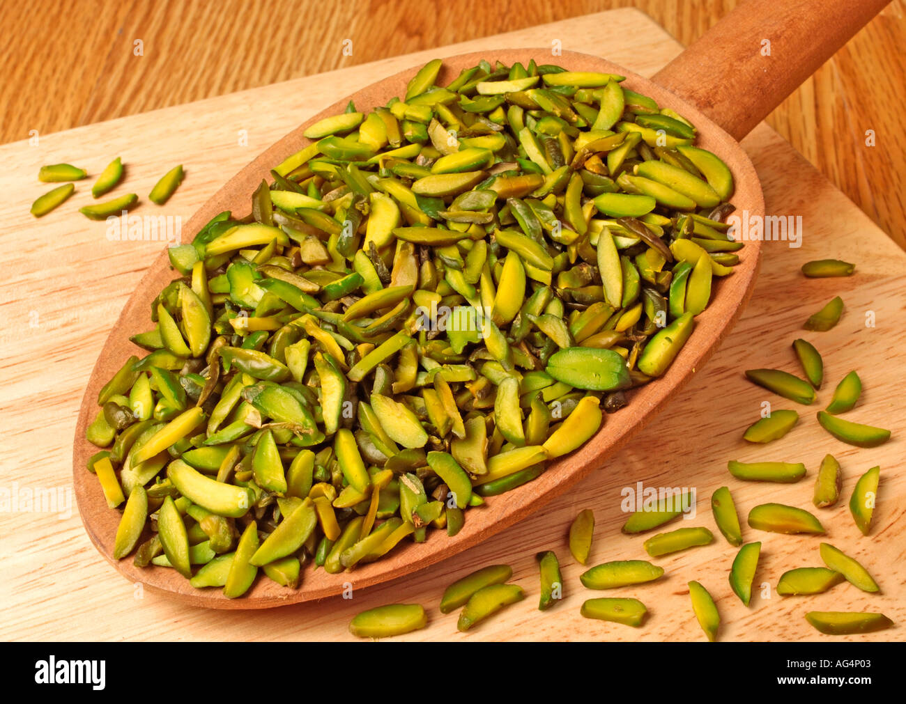 SLICED PISTACHIO NUTS Stock Photo