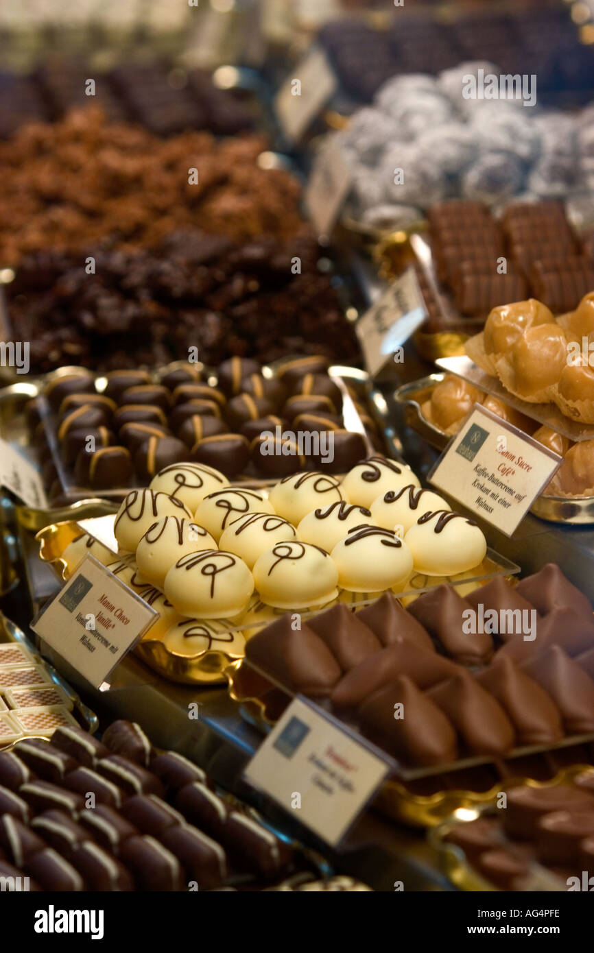 Germany North Rhine Westphalia Cologne Chocolate shop at the