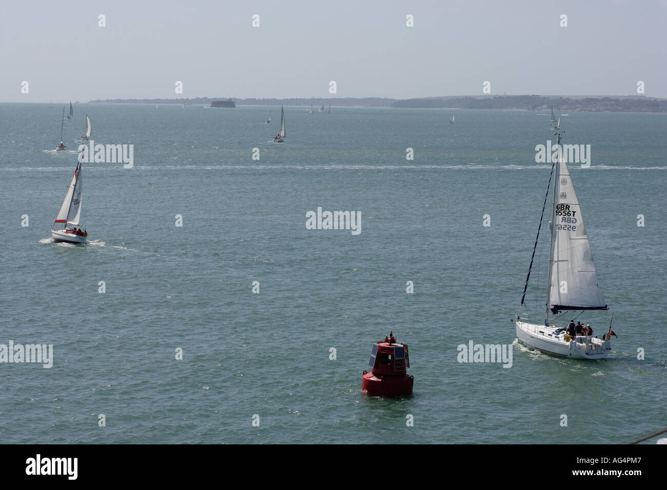 Sailing in the Solent Southern England UK Stock Photo Alamy
