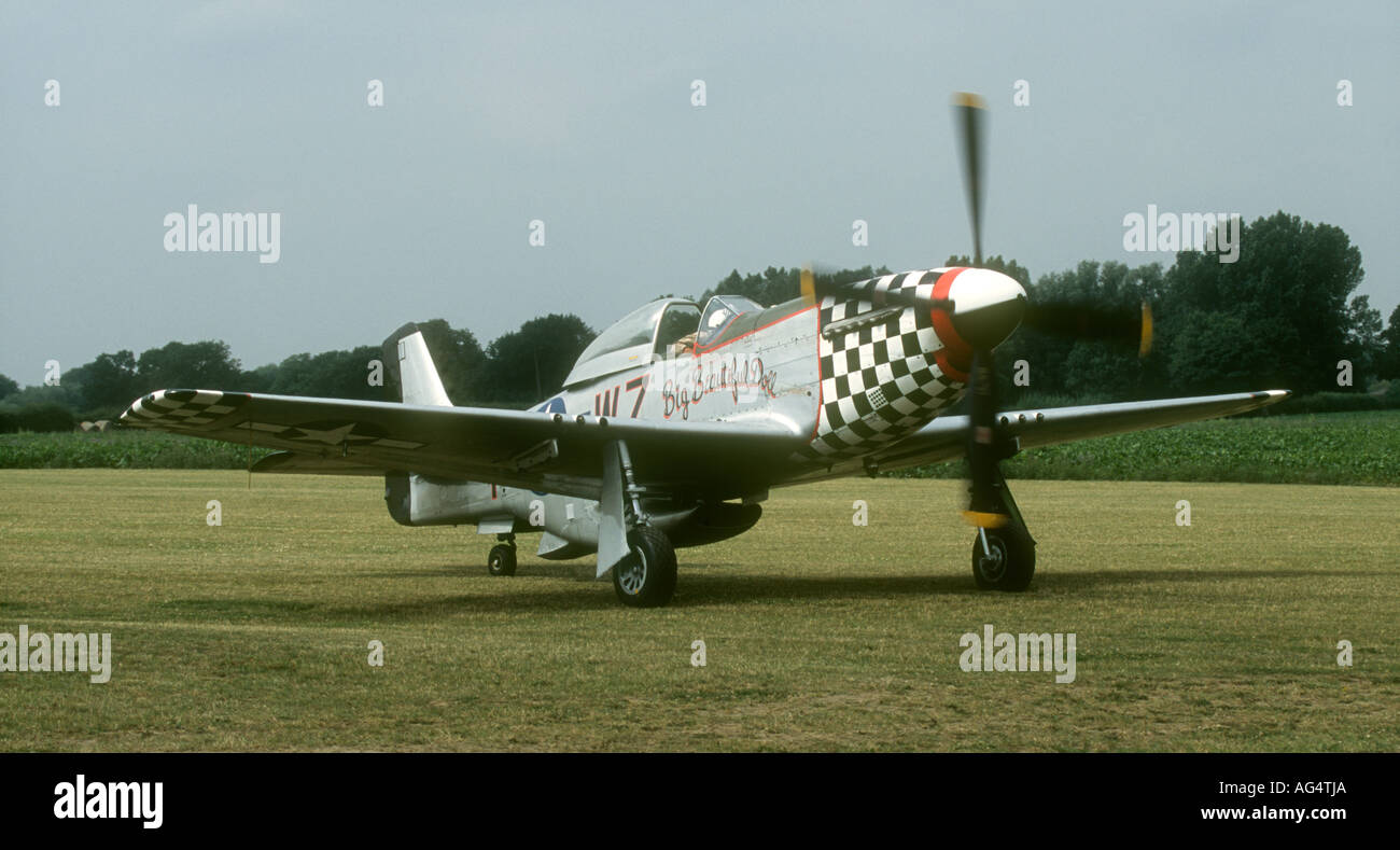 Commonwealth Aircraft Corp CA-18 Mk22 Mustang (North American) P-51D 'Big Beautiful Doll' taxiing at Breighton Airfield Stock Photo