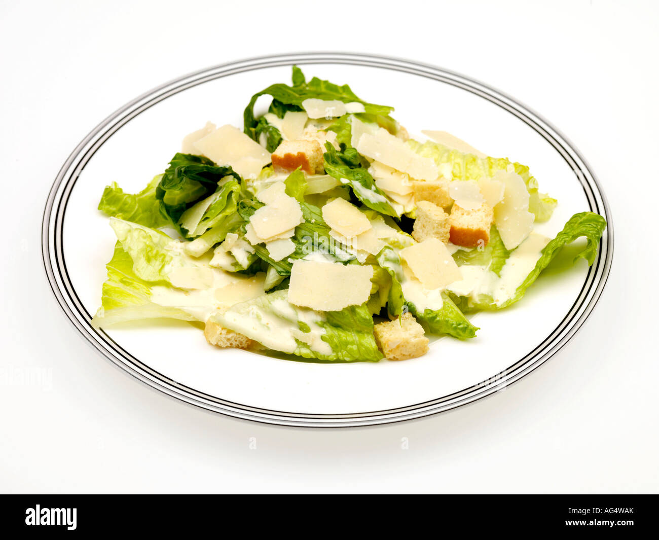 Low Fat Caesar Salad Stock Photo Alamy