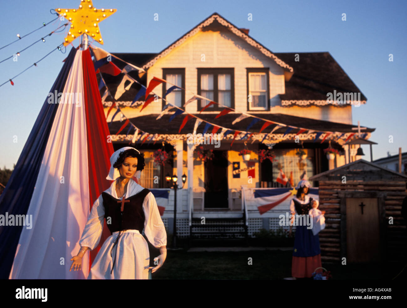 A model made up to look like Evangeline the Henry Wordsworth heroine during the Acadian festival in Caraquet New Brunswick Stock Photo
