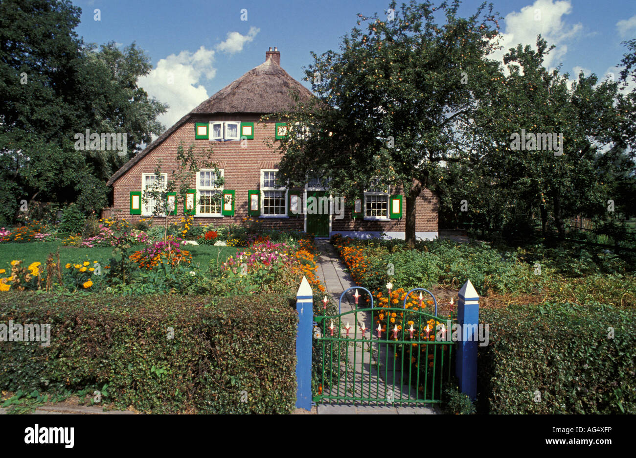 Netherlands Overijssel Staphorst Pathway leading to house Stock Photo