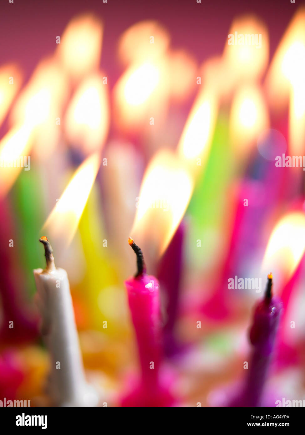 lit birthday candles Stock Photo Alamy