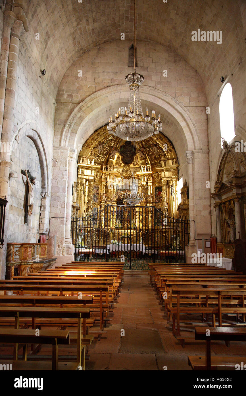 Interior of Virgen de la Pena Church, Sepulveda, Segovia, Castile and ...