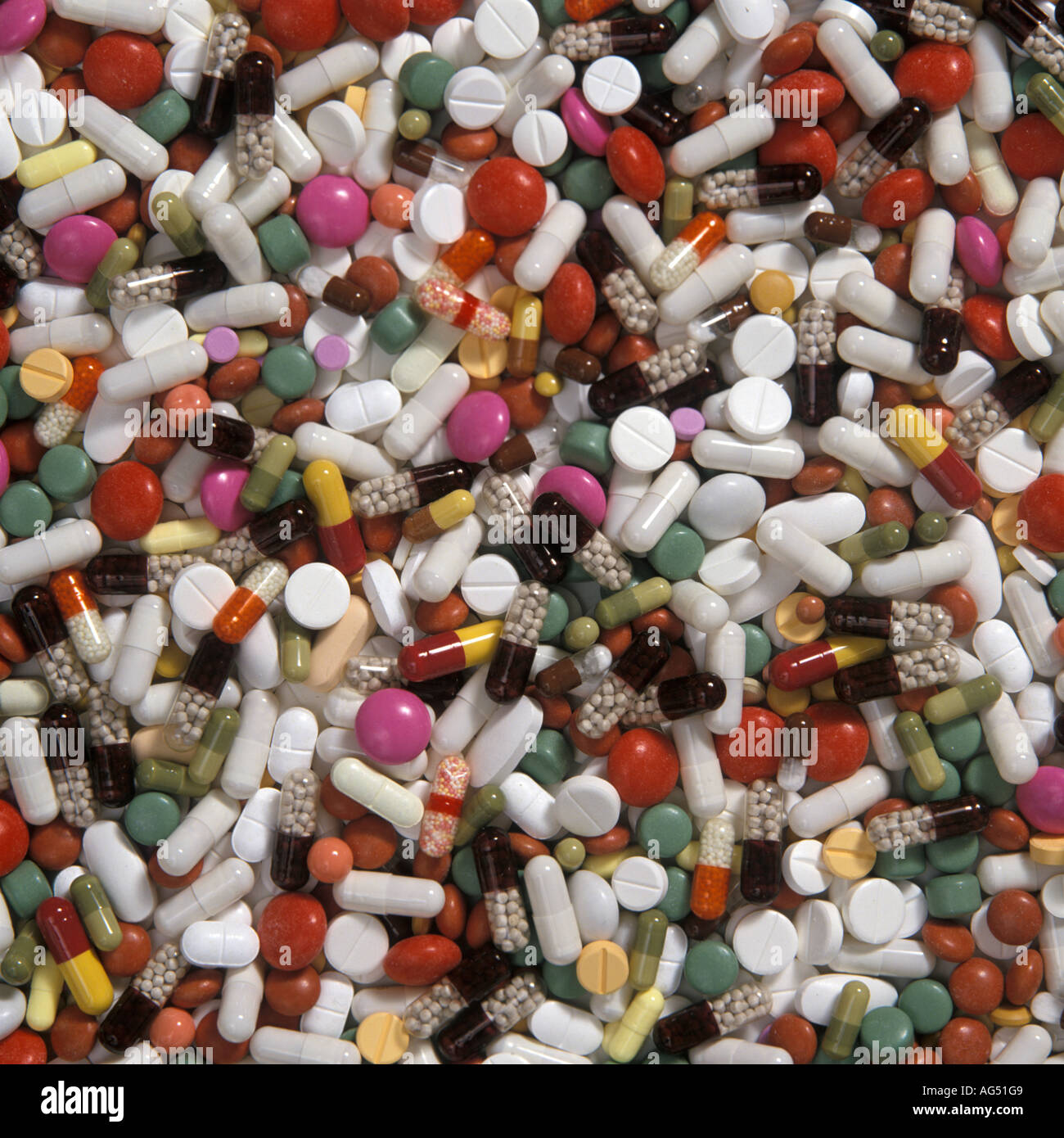Variety of medicinal drugs Stock Photo