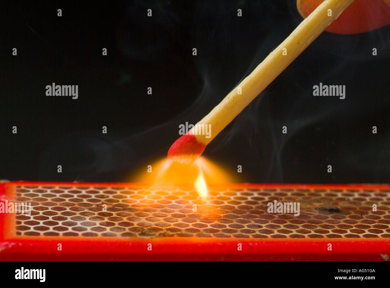 A match being struck against a matchbox Stock Photo 8055241 Alamy