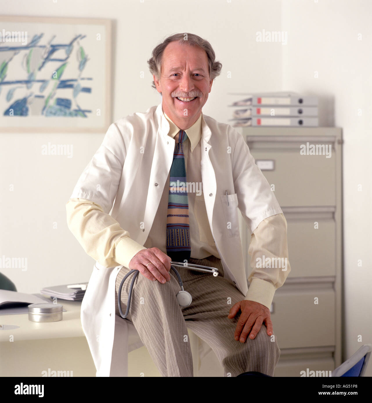 Portrait happy caucasian doctor hi-res stock photography and images - Alamy