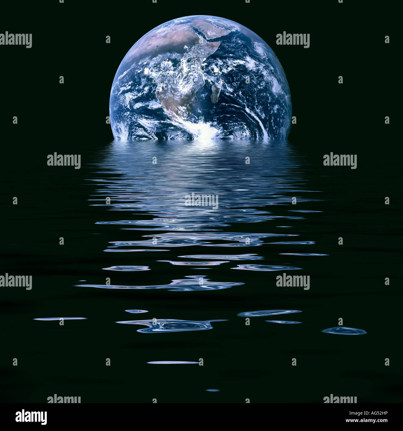 Conceptual image of melting earth symbolic of global warming and climate change. Stock Photo