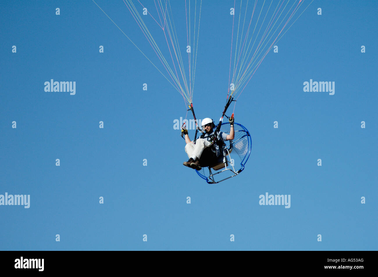 Powered paragliding over the the Arizona desert Stock Photo Alamy