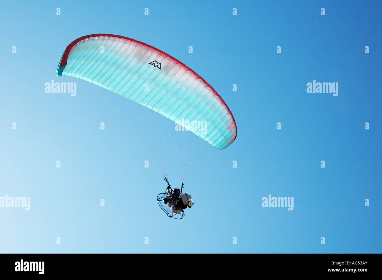 Powered paragliding over the the Arizona desert Stock Photo Alamy
