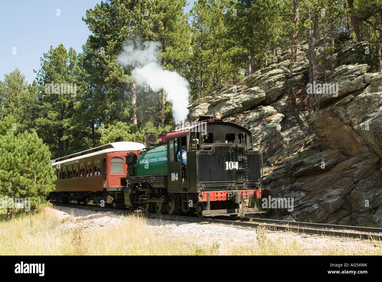 an 1880 steam engine in use as a tourist attraction by the Black Hills ...