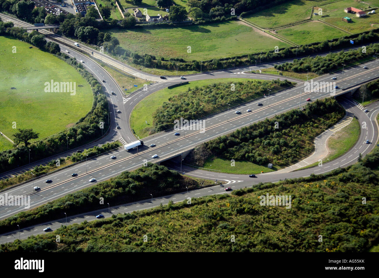 Motorway junction between M5 and M50 near Malvern Worcestershire Stock Photo