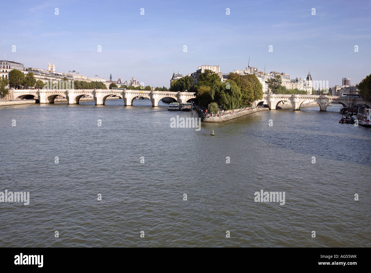 Pont Neuf and Ile St Louis, Paris, France Stock Photo