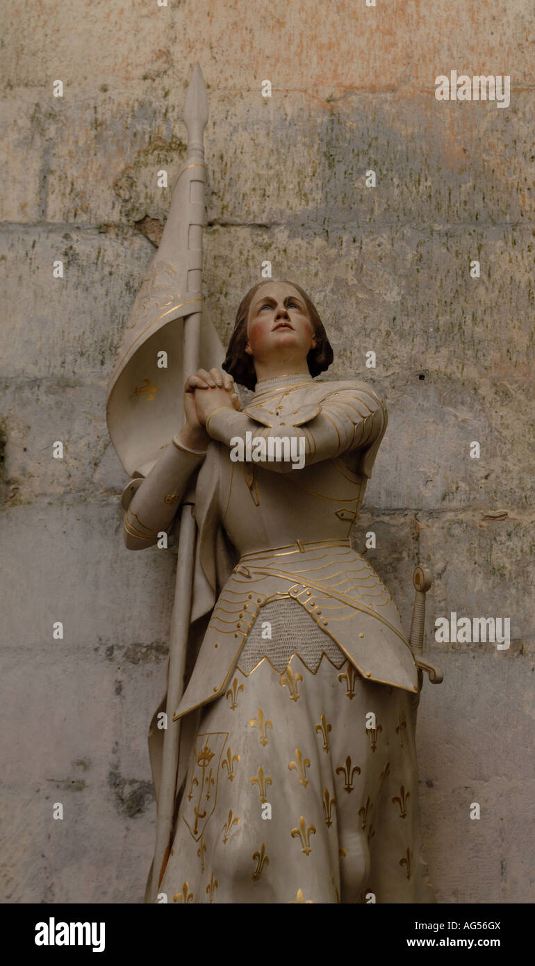 Statue of Joan of Arc in French church Stock Photo Alamy