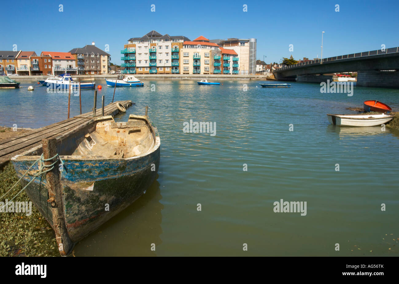 A view of Shoreham Ropetackle housing development from accross the