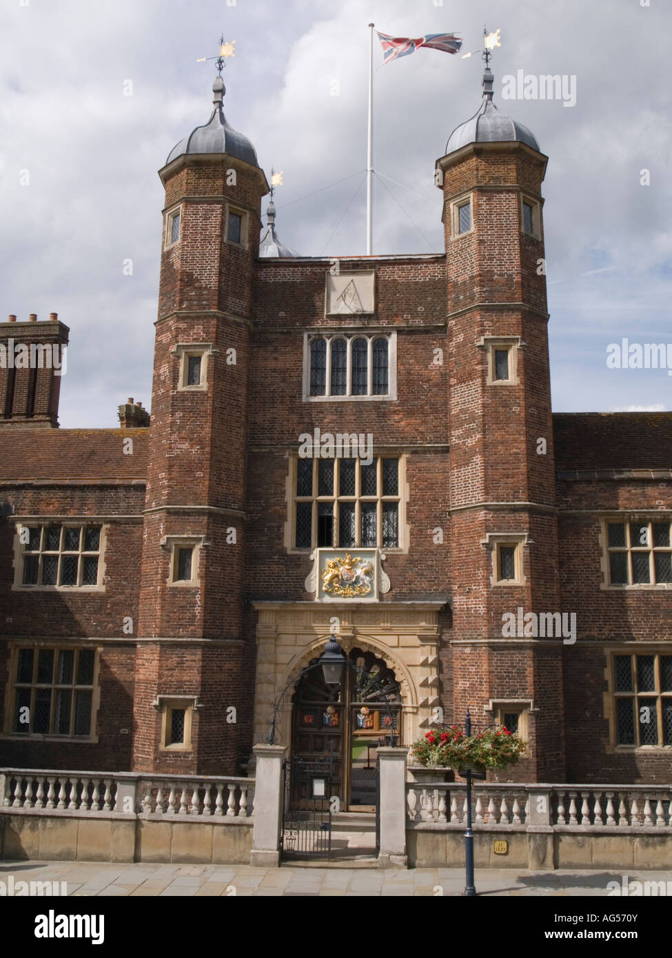 Hospital of the Blessed Trinity or Abbot s Hospital front exterior Jacobean almshouse Guildford Surrey England UK Stock Photo