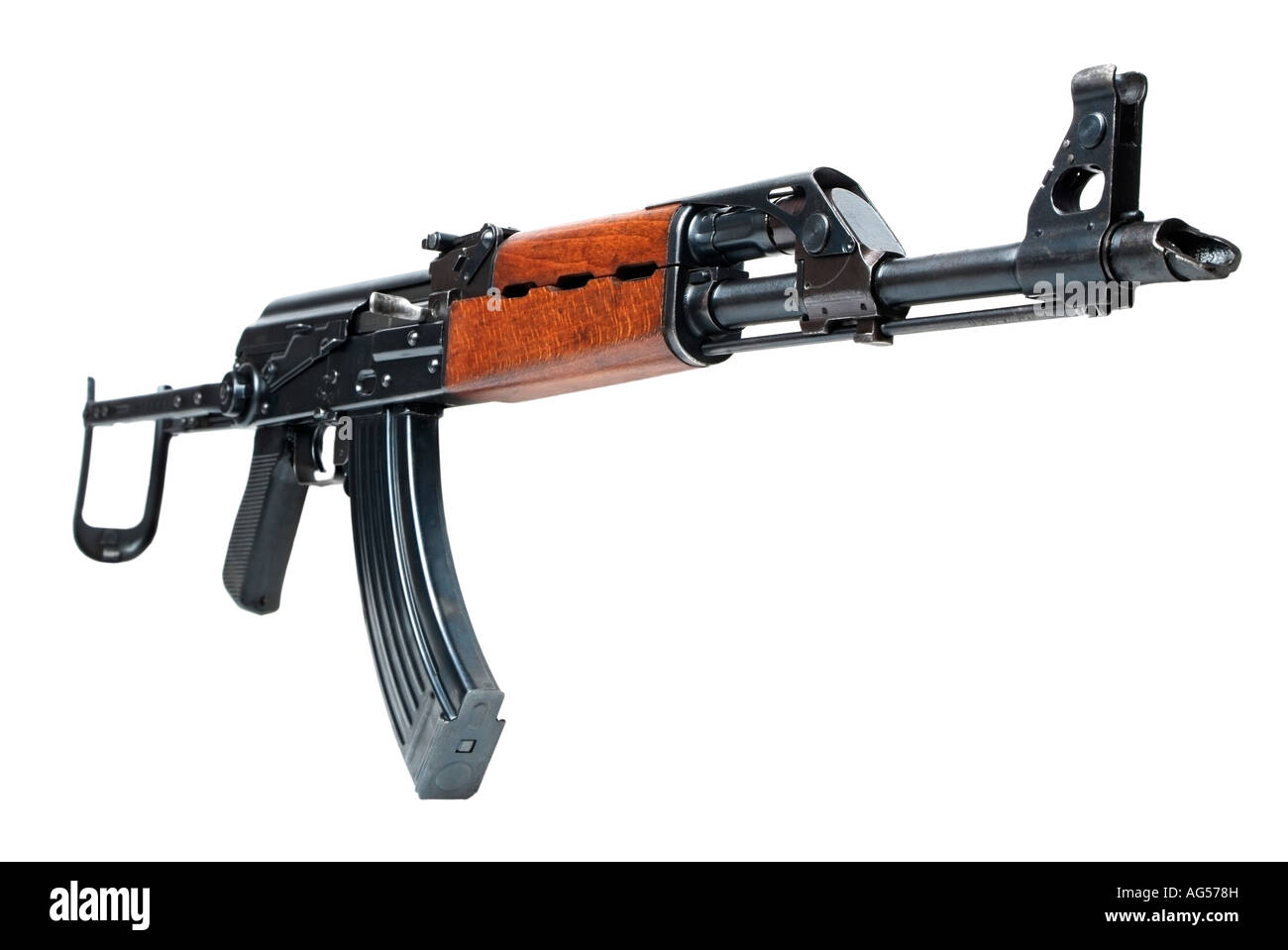 Kalashnikov AK47 AKMS Automatic Assault Rifle. Stock Photo