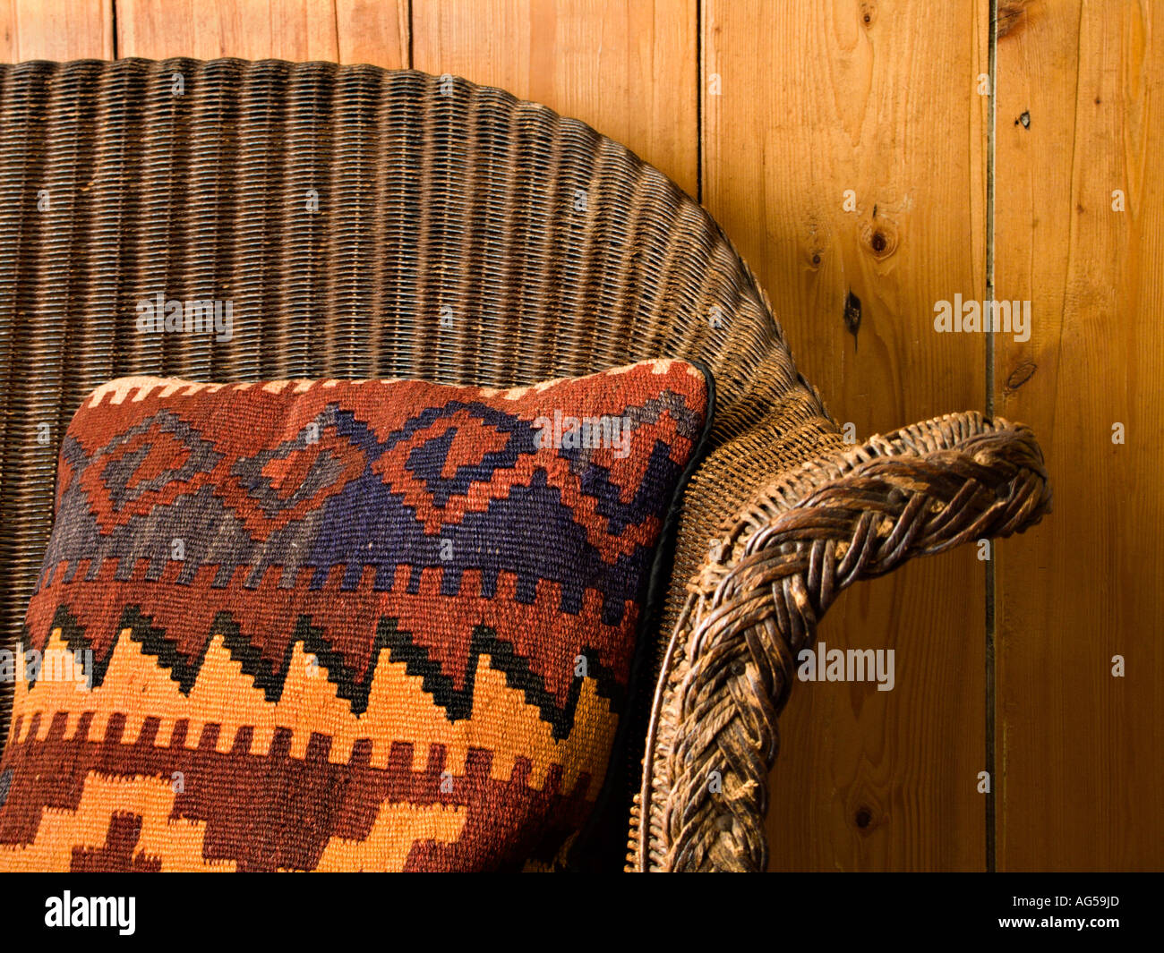 Lloyd loom chair with cushion Stock Photo Alamy