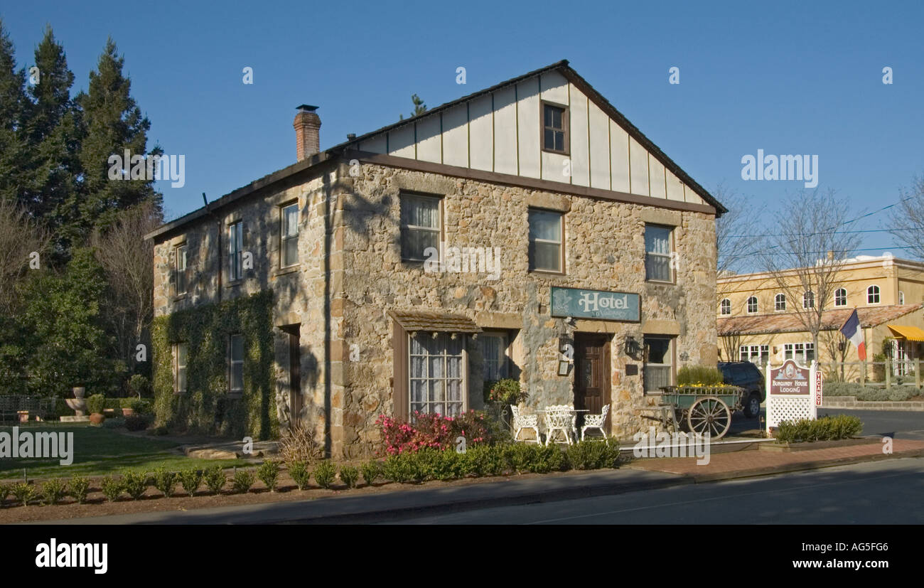 California Napa Valley Yountville Burgundy House Lodging Stock Photo