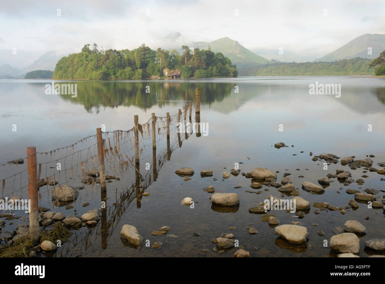 Derwent Isle an Island in Derwentwater Lake Keswick Stock Photo Alamy