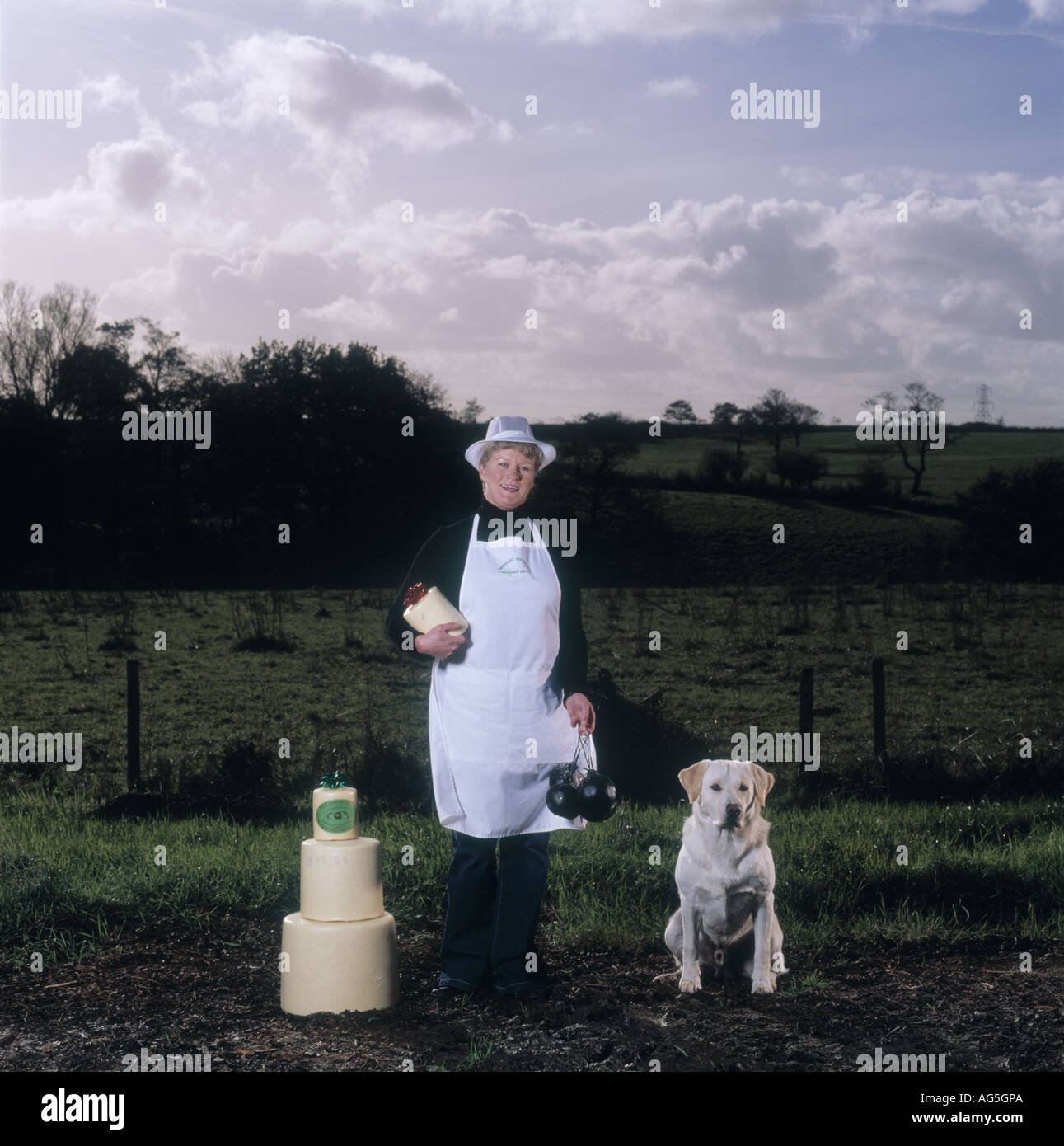 Female cheese maker Pauline Shorrock on her farm near Preston