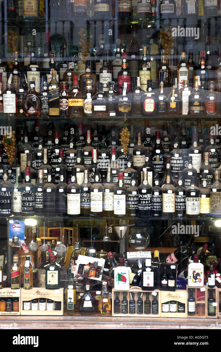 A shopwindow in Lisbon's Baixa quarter....displaying the local speciality Stock Photo