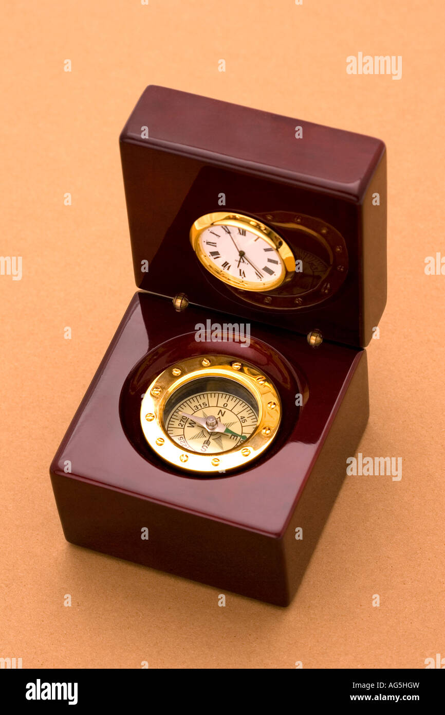compass and clock Stock Photo Alamy
