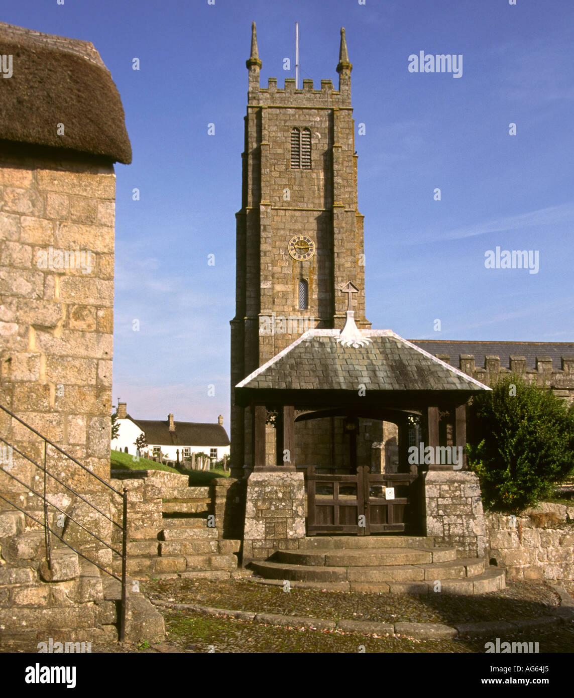 Devon South Tawton St Andrews parish church Stock Photo