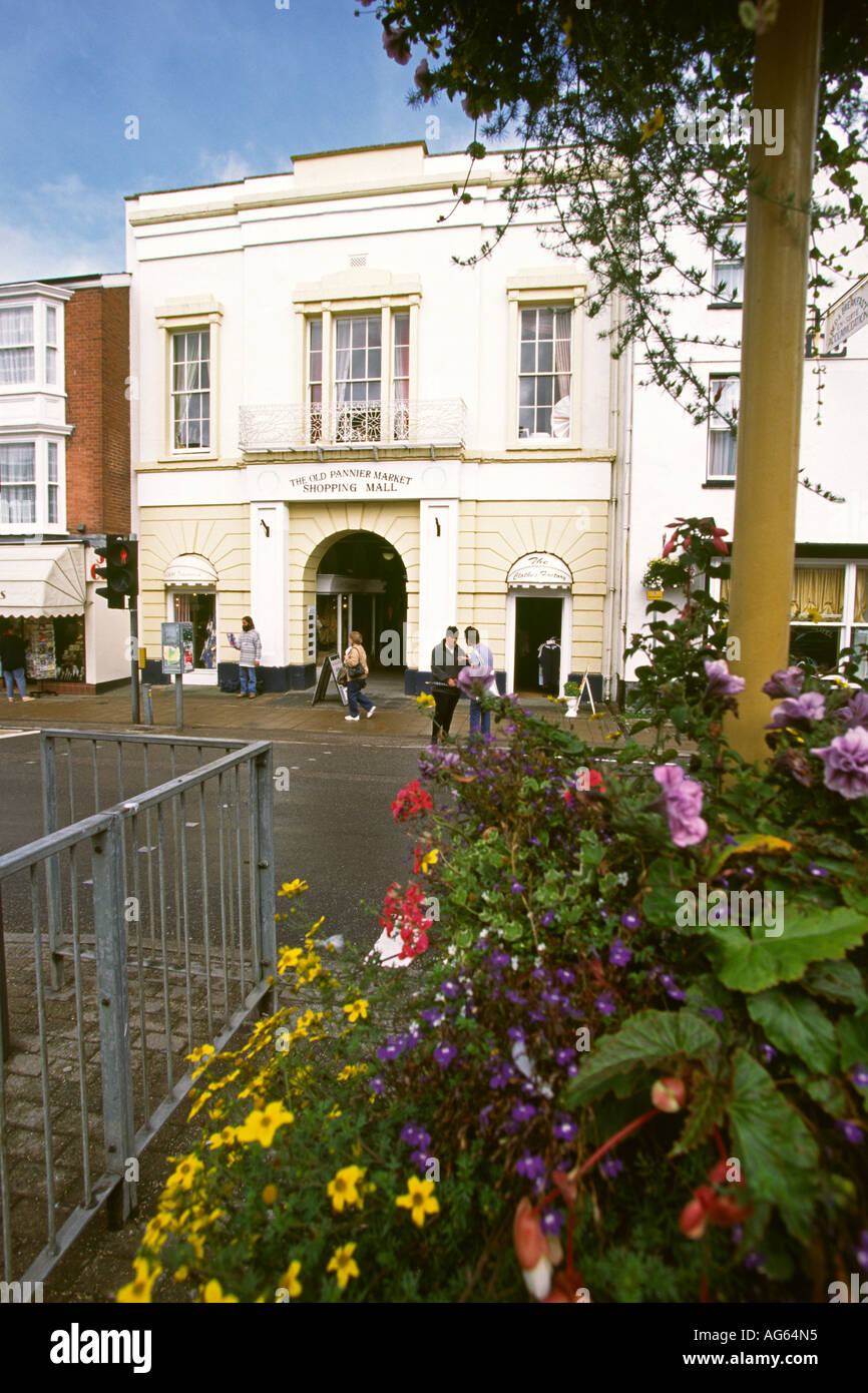 Devon Honiton High Street old Pannier Market shopping mall Stock Photo Alamy