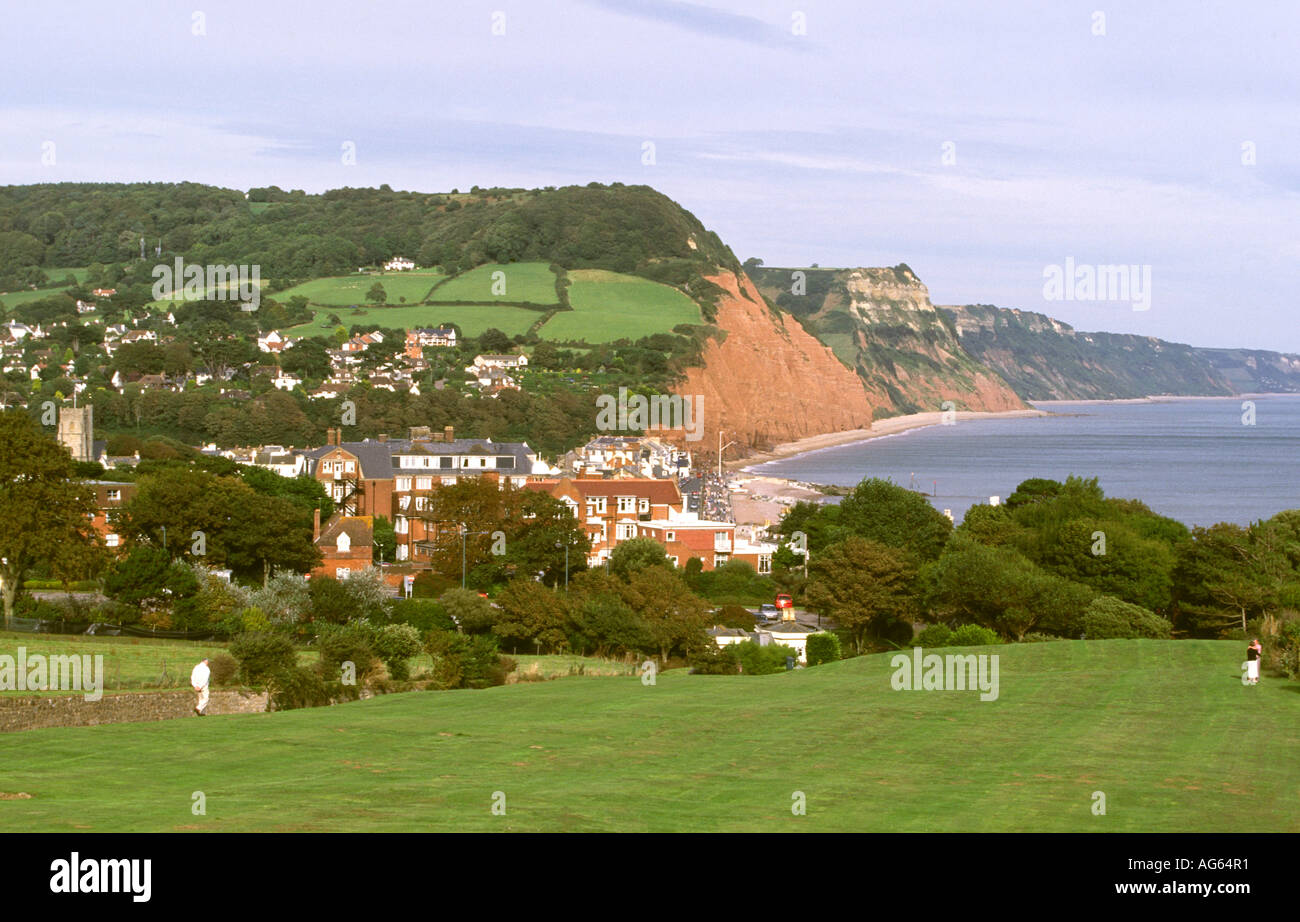 Devon Sidmouth seafront from Peak Hill Stock Photo Alamy