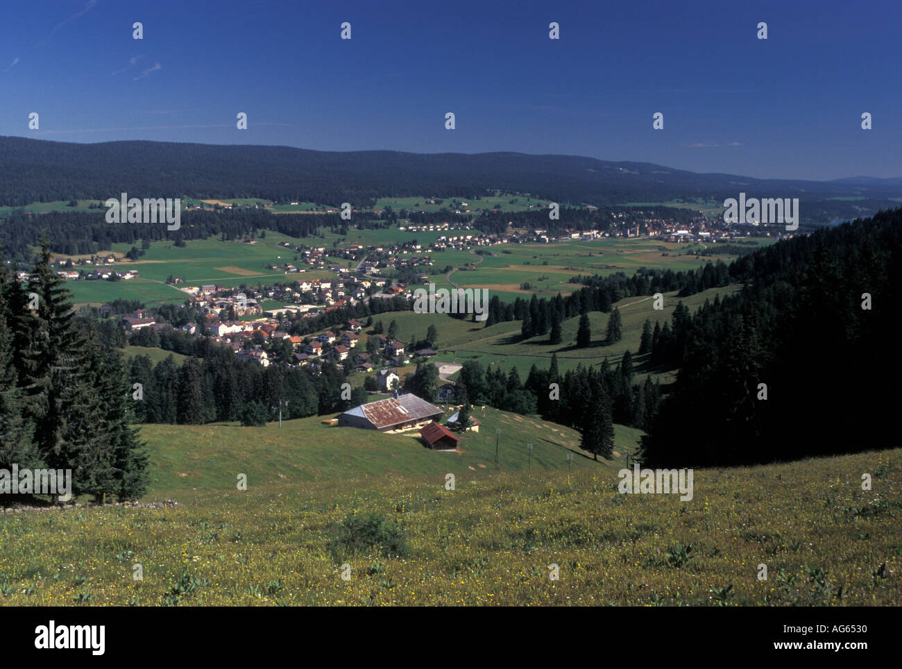 AJ16353, Vallee de Joux, Switzerland, Vaud, Jura Mountains Stock Photo
