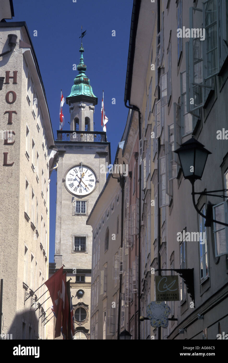 Salzburg city hall clock tower hires stock photography and images Alamy