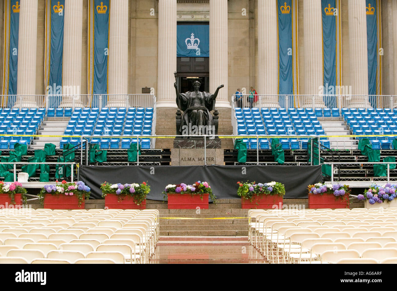 Commencement Day preparations at Columbia University in New York City USA May 2006 Stock Photo