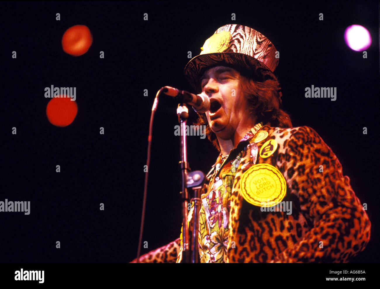 Screaming Lord Sutch in concert Stock Photo