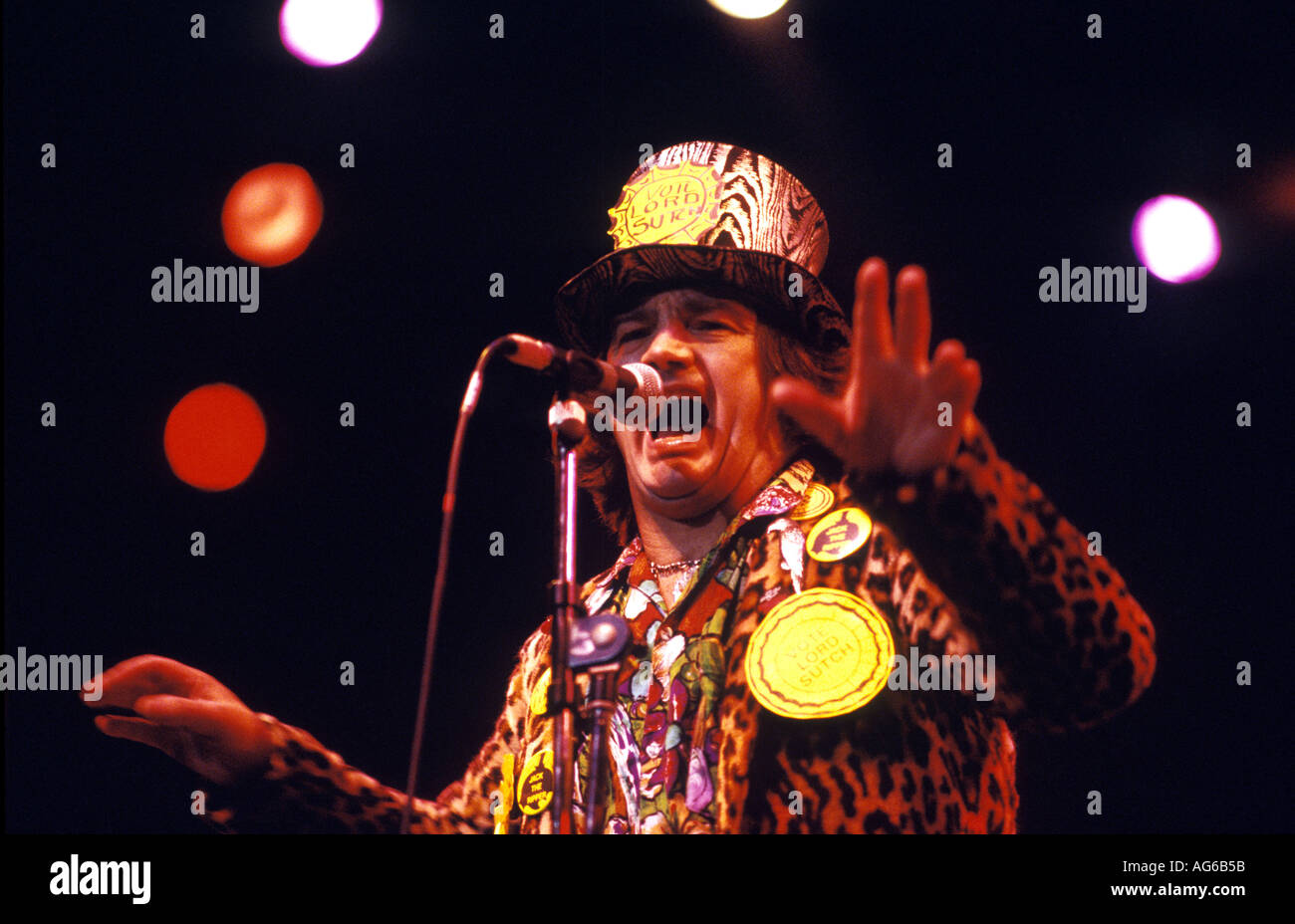 Screaming Lord Sutch in concert Stock Photo
