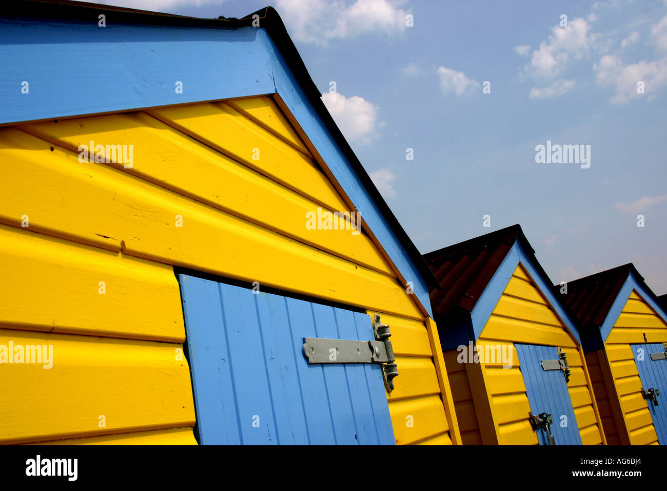 beach huts at Littlehampton seaside resort Stock Photo Alamy