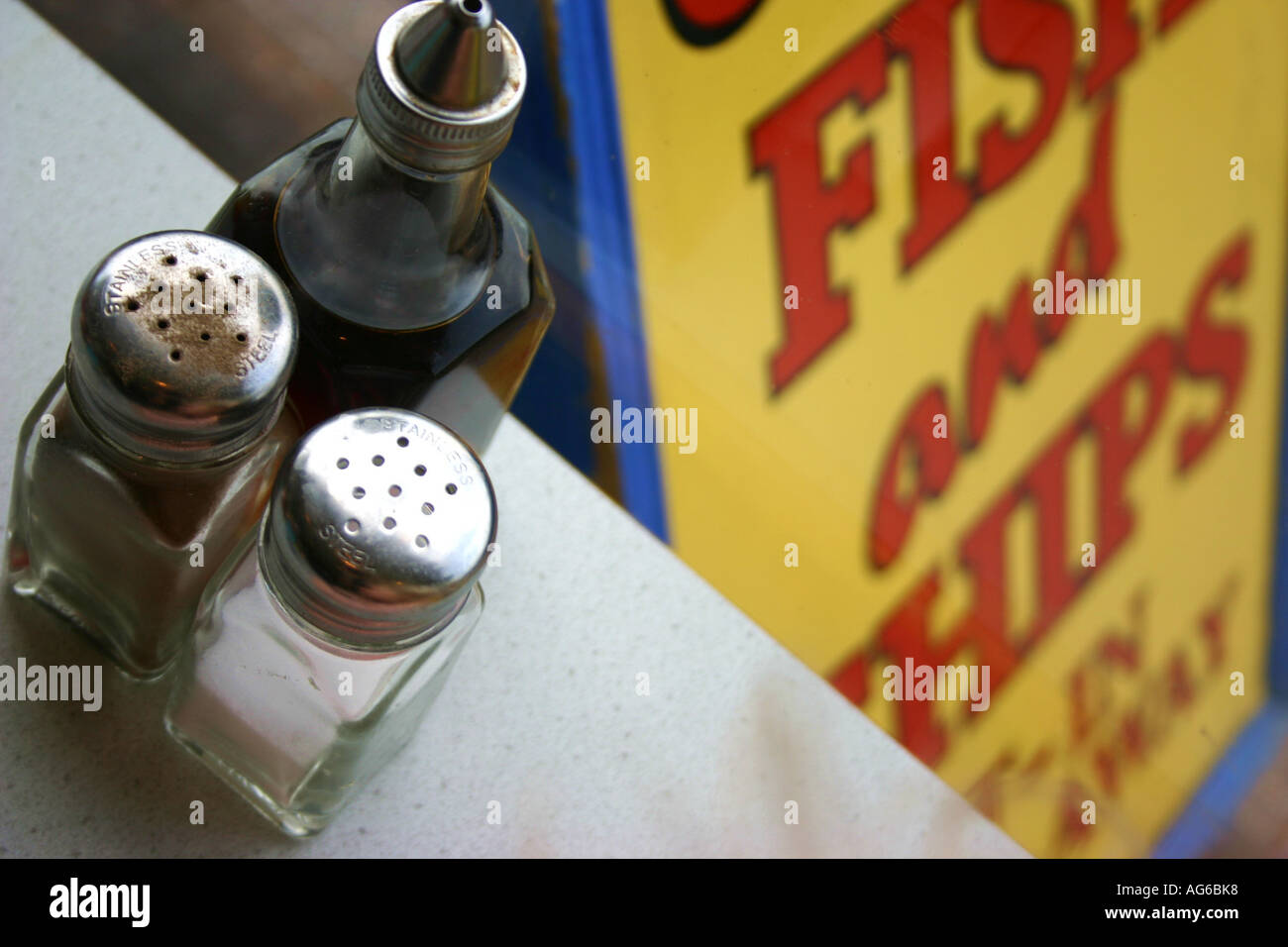 fish and chips cafe, Littlehampton Stock Photo