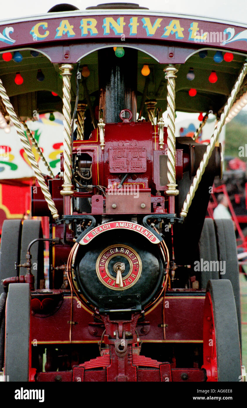 Fairground traction engine, UK Classic and veteran car show, traction engine detail Stock Photo